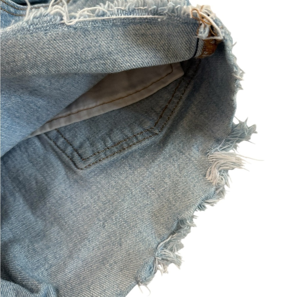 Levis 501 Women’s Denim Cut Off Shorts Waist Sz 24 Blue Button Fly 5 Pocket - Picture 15 of 17